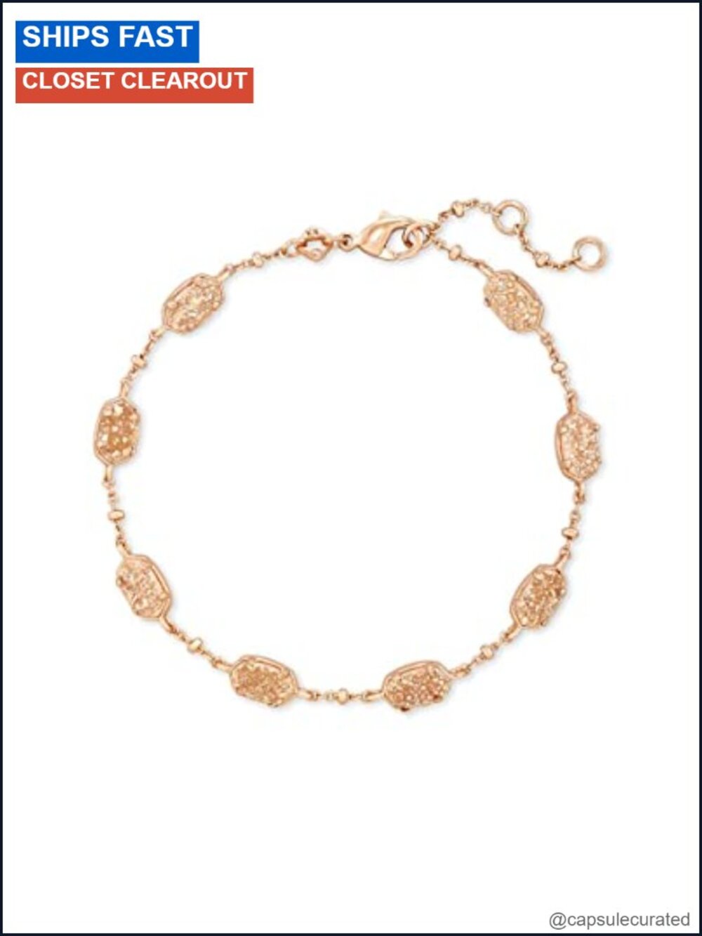 Rose Gold Link Bracelet, Fashion Jewelry, Gift for Her, 6.5 inch